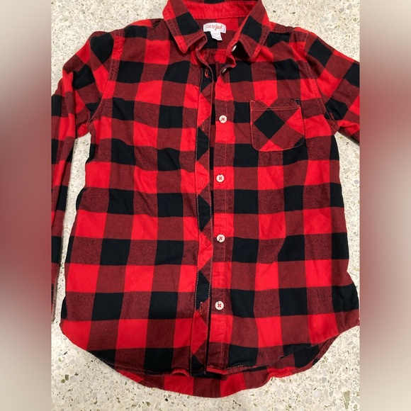 Cat & Jack Girls Plaid Flannel - Button-Down Shirt - Long Sleeve - Size Large - Picture 2 of 5